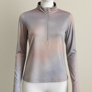 Calla Ombré Quarter Zip Pullover XL | Lilac Blush Athleisure Running Top NWOT